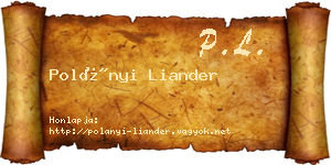 Polányi Liander névjegykártya